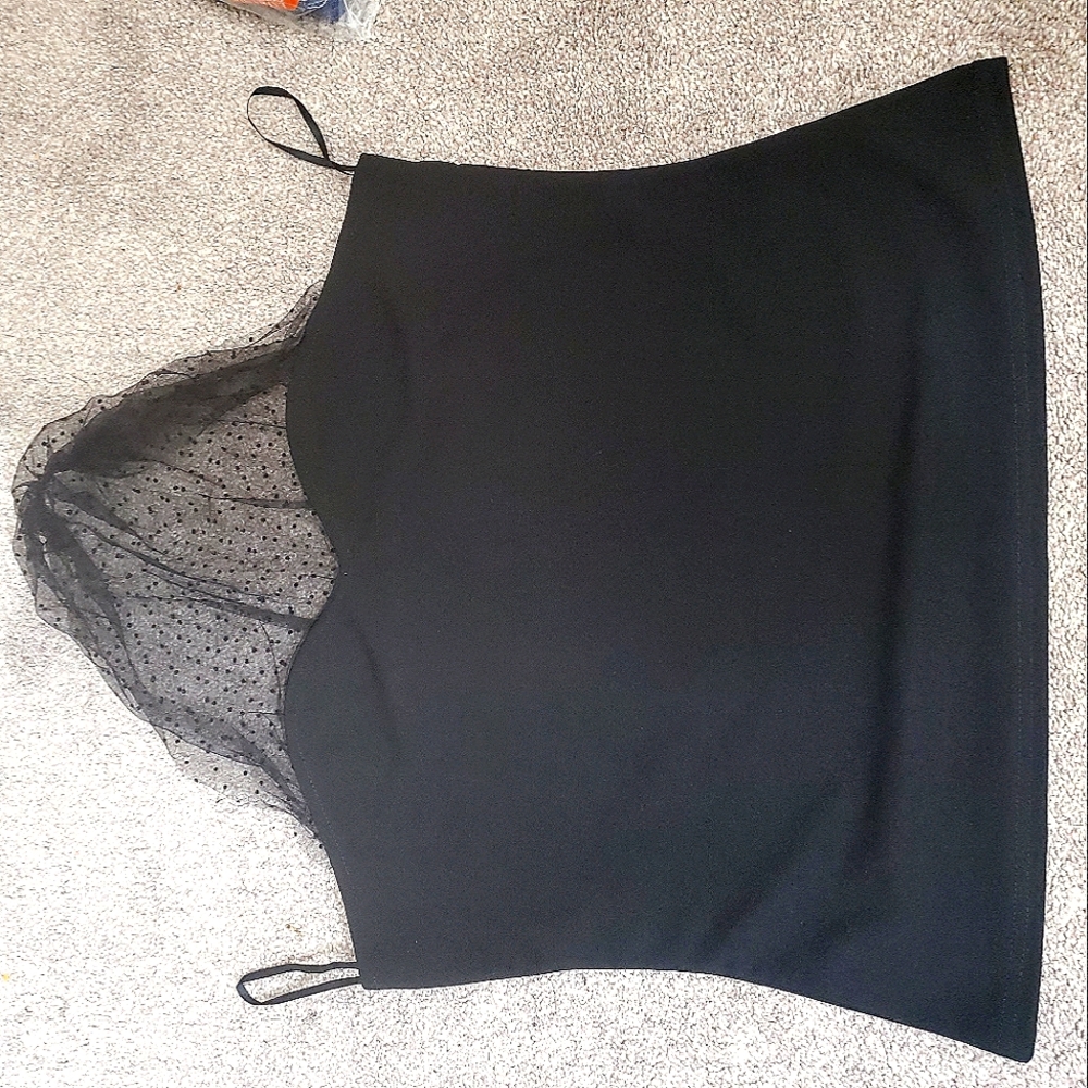 Black sweetheart neckline top